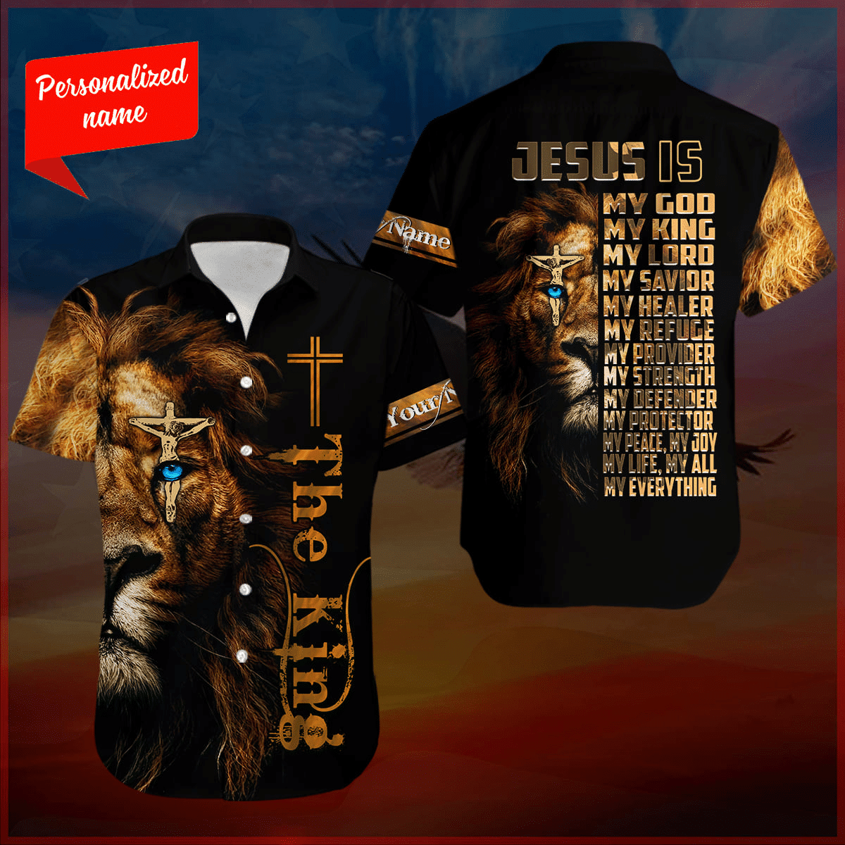 Jesus Is My Everything Personalized Short Sleeve Hawaiian Shirt