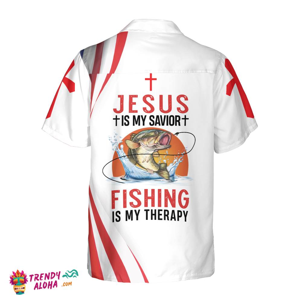 Jesus Is My Savior Fishing Is My Therapy Hawaiian Shirt