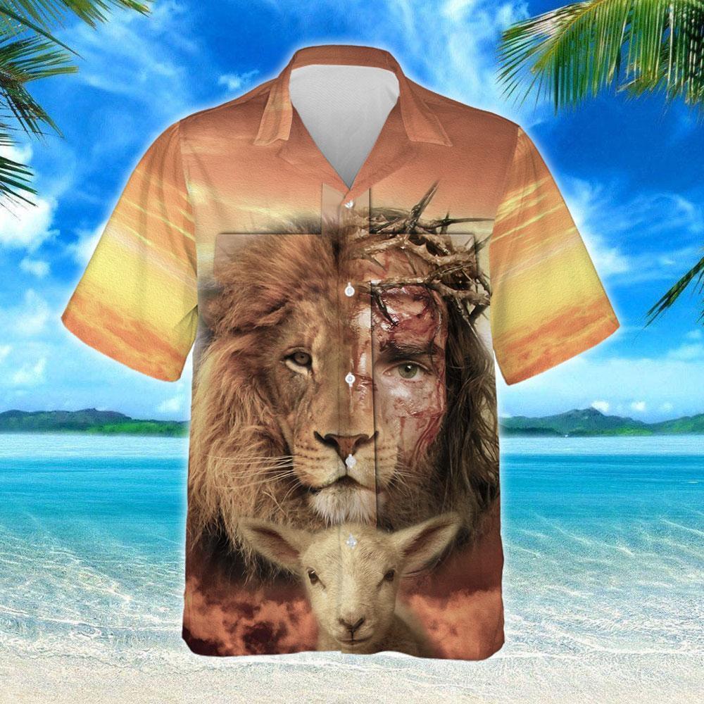 Jesus Is Risen Lion Aloha Hawaiian Shirts For Men And Women |