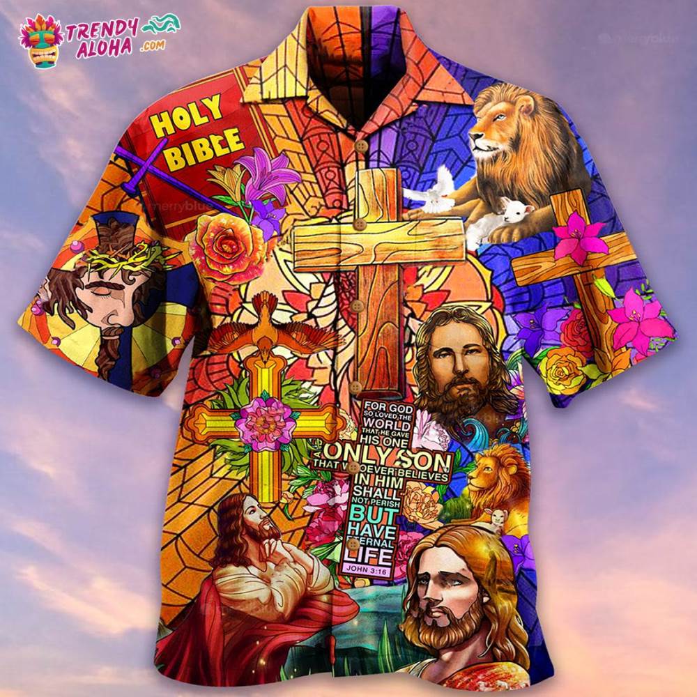 Jesus Lion And Flowers Cool Hawaiian Shirt – Trendy Aloha