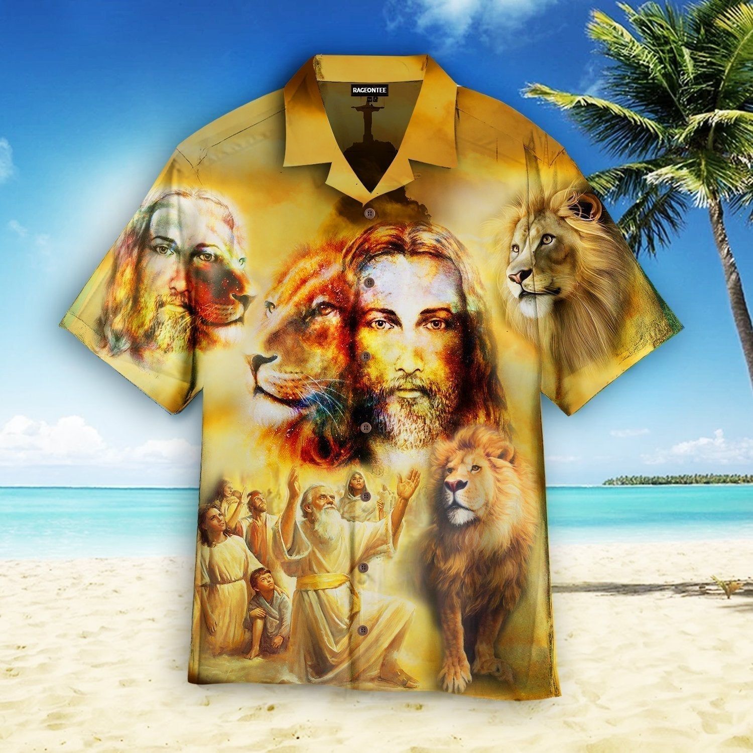 Jesus Lion Are Glowing Aloha Hawaiian Shirts For Men And Women |