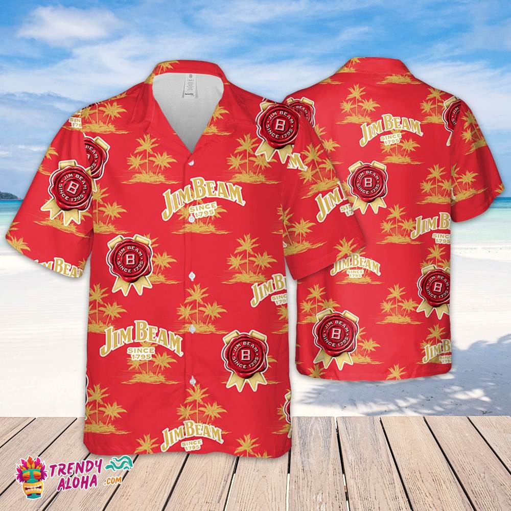 Jim Beam Hawaiian Coconut Island Pattern Hawaiian Beer Lover Shirt, Classic Flowers Beer Aloha Shirt Jim Beam Hawaiian Coconut Island Pattern Hawaiian Beer Lover Shirt, Classic Flowers Beer Aloha Shirt