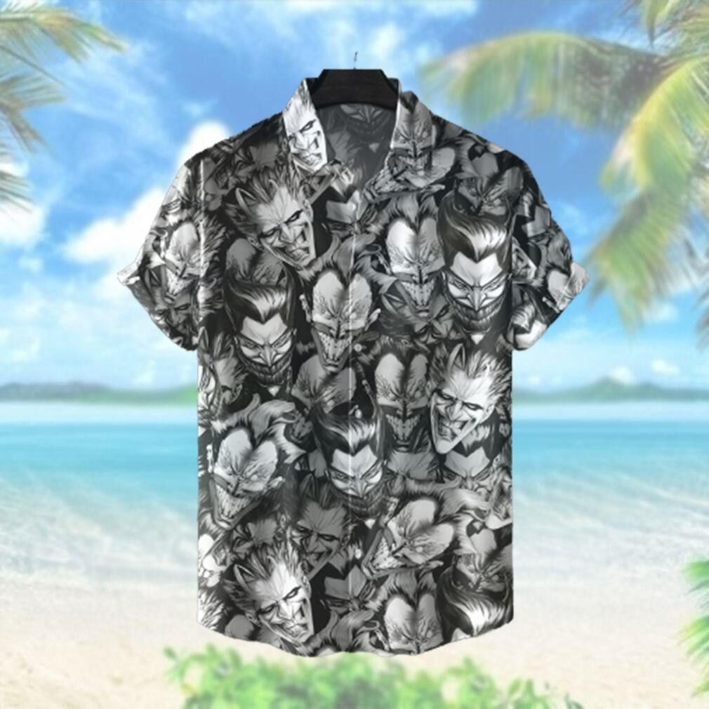 Joker Faces Forming a Vibrant Display on Batman Hawaiian Shirt