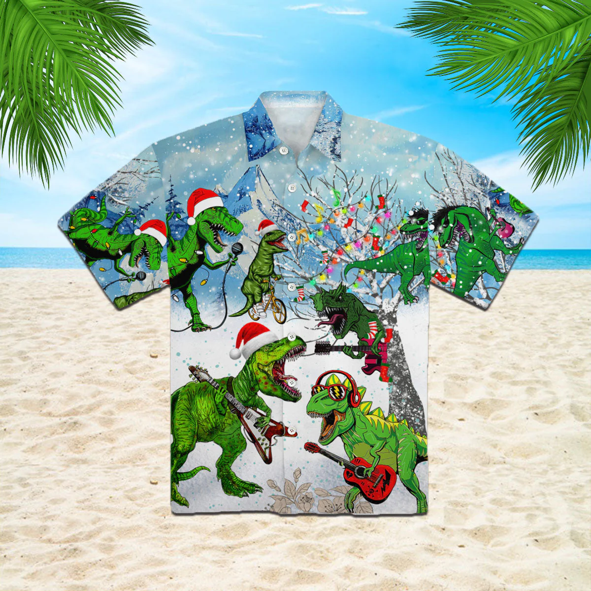 Journey to Prehistoric Times with Our Dinosaur Aloha Hawaiian Shirt