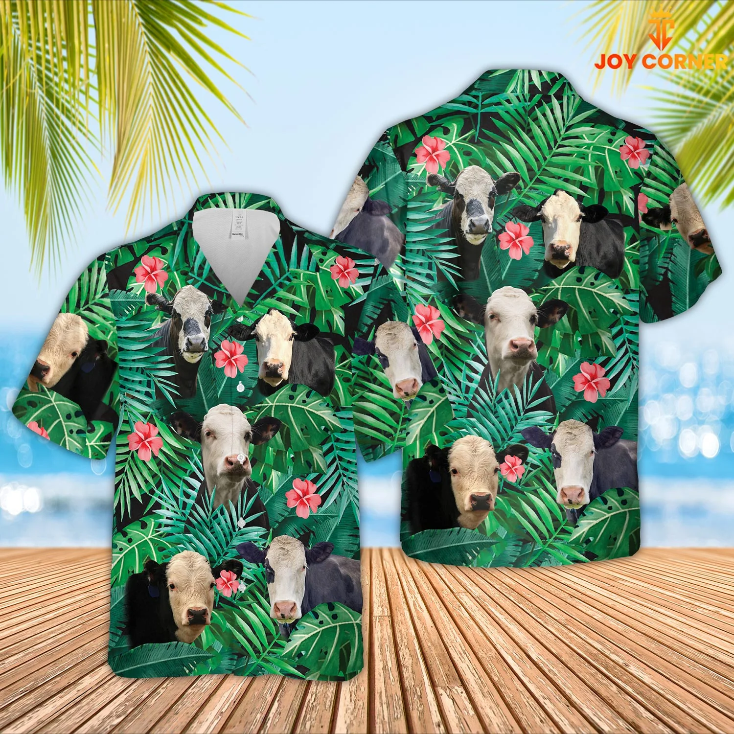 Joy Corners Presents Black Baldy Breed In Hawaiian Shirt 3D Print Quality Design