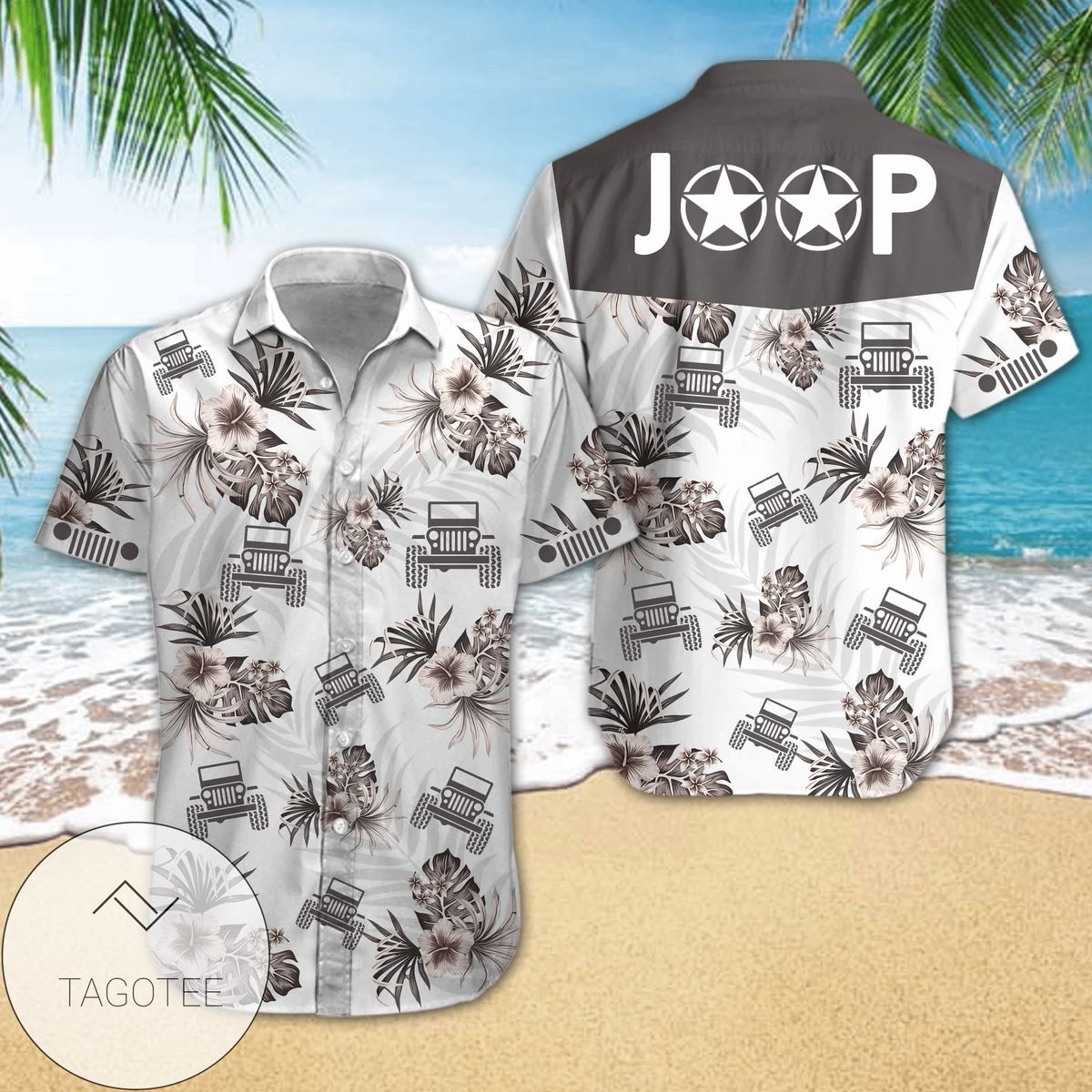 JP Hibiscus Flourishes in a Radiant Display on Hawaiian Shirt