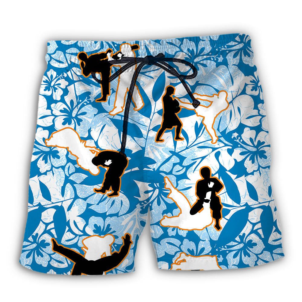 Ju Jitsu Make Me Strong Tropical Floral Trendy Aloha Hawaiian Beach Shorts Ju Jitsu Make Me Strong Tropical Floral Trendy Aloha Hawaiian Beach Shorts