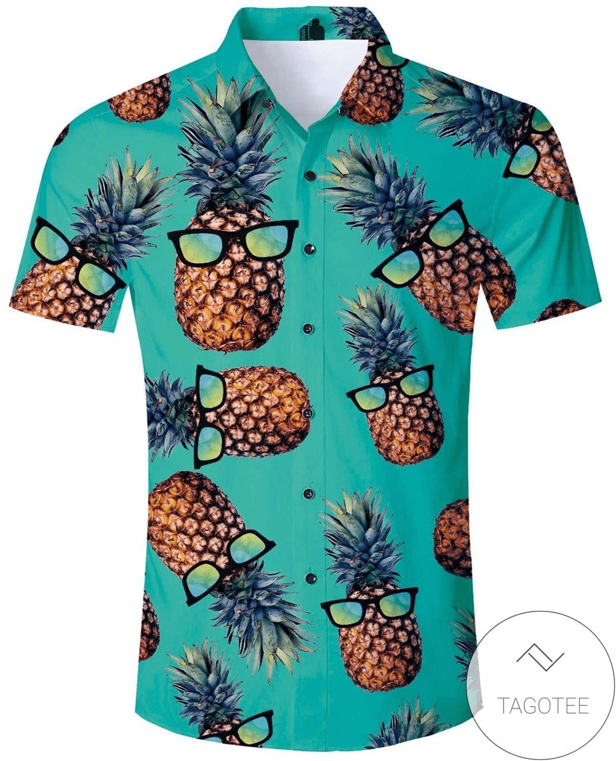 Jubilant Pineapples Adorn this Exquisite Hawaiian Shirt