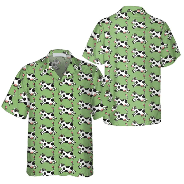 Jumping Cow All Printed 3D Trendy Hawaiian Shirt, Summer Gifts For Men And Women