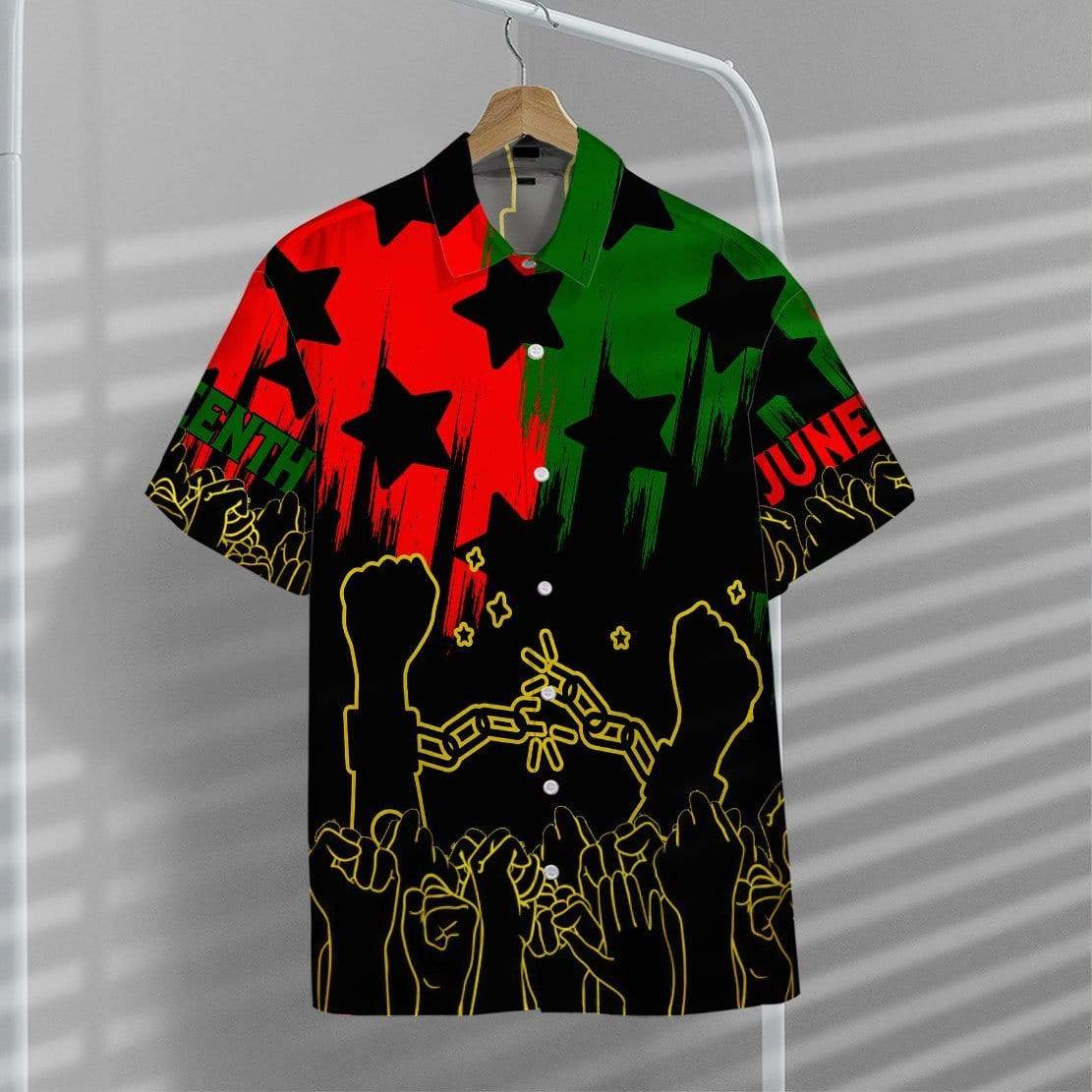 Juneteenth Hawaiian Shirt Break The Chain Black Red Green Hawaii Shirt Juneteenth Aloha Shirt