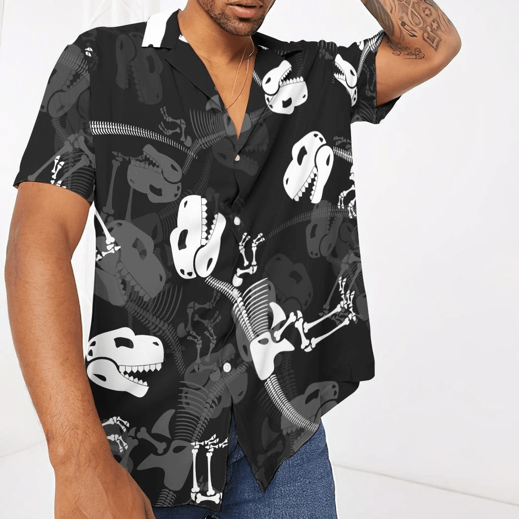 Jurassic Dinosaur Bones Trendy Hawaiian Shirt