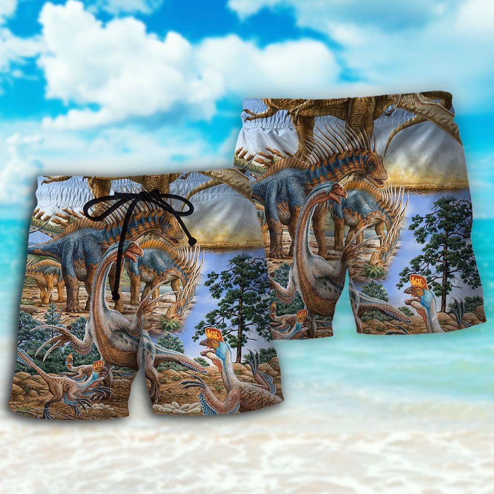Jurassic Park Dinosaur Art So Amazing Trendy Aloha Hawaiian Beach Shorts