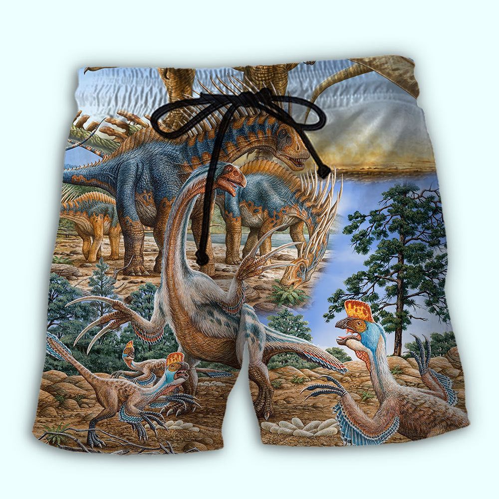 Jurassic Park Dinosaur Art So Amazing Trendy Aloha Hawaiian Beach Shorts