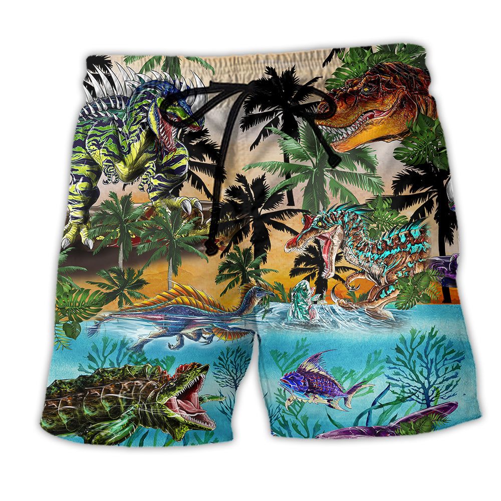 Jurassic Park Dinosaur Developmental Story World Trendy Aloha Hawaiian Beach Shorts