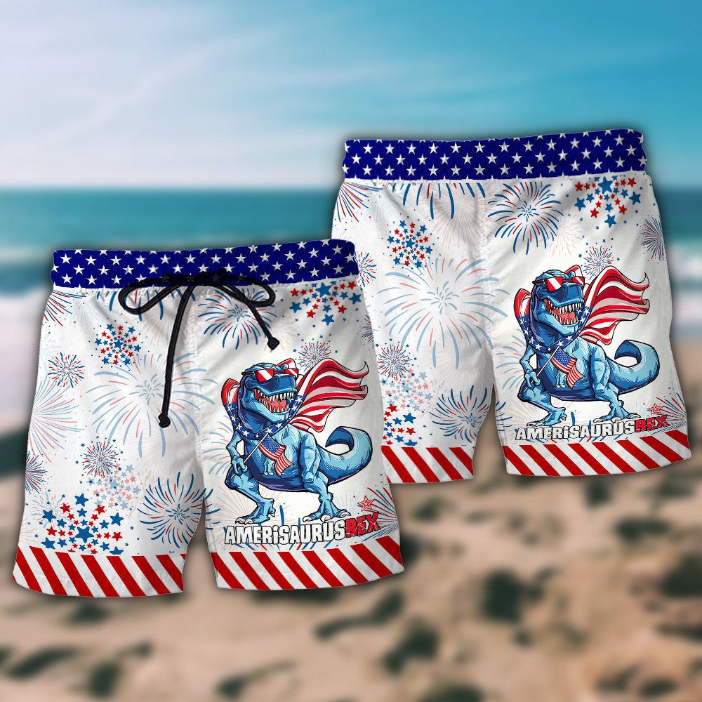 Jurassic Park Dinosaur Independence Day Jurassic Park Dinosaurus Trendy Aloha Hawaiian Beach Shorts