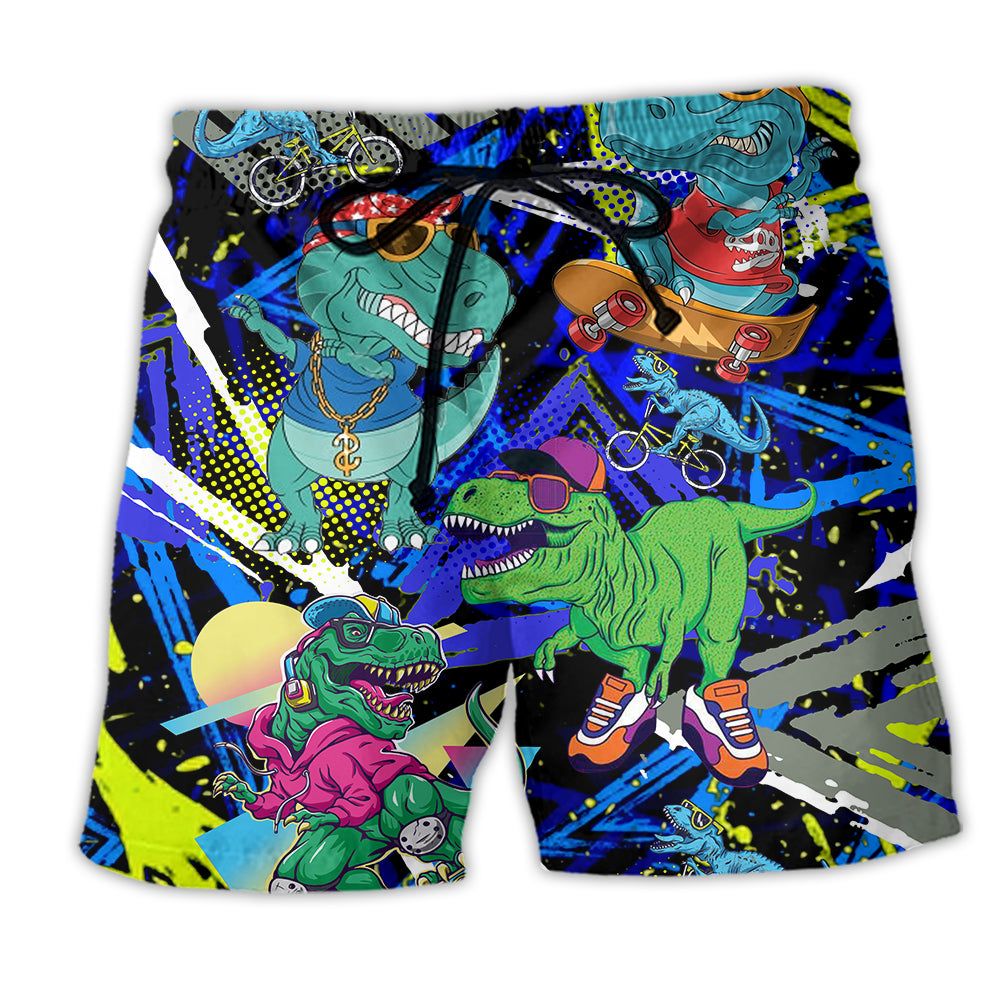 Jurassic Park Dinosaur Let The World Hear You Cool Trendy Aloha Hawaiian Beach Shorts