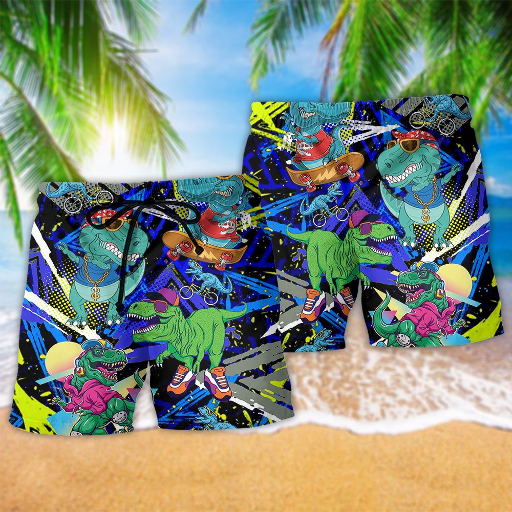 Jurassic Park Dinosaur Let The World Hear You Cool Trendy Aloha Hawaiian Beach Shorts