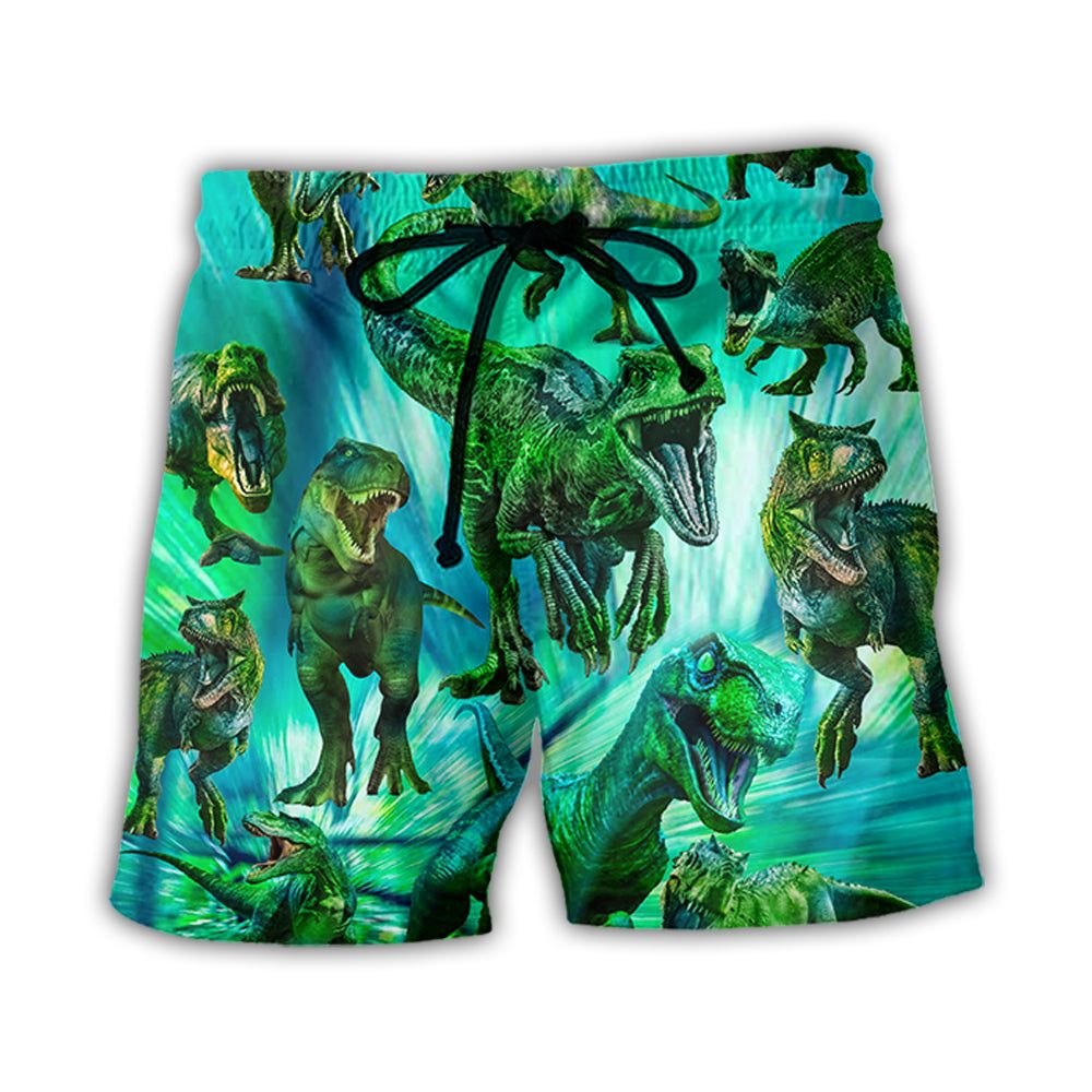 Jurassic Park Dinosaur Running Cool Style Trendy Aloha Hawaiian Beach Shorts