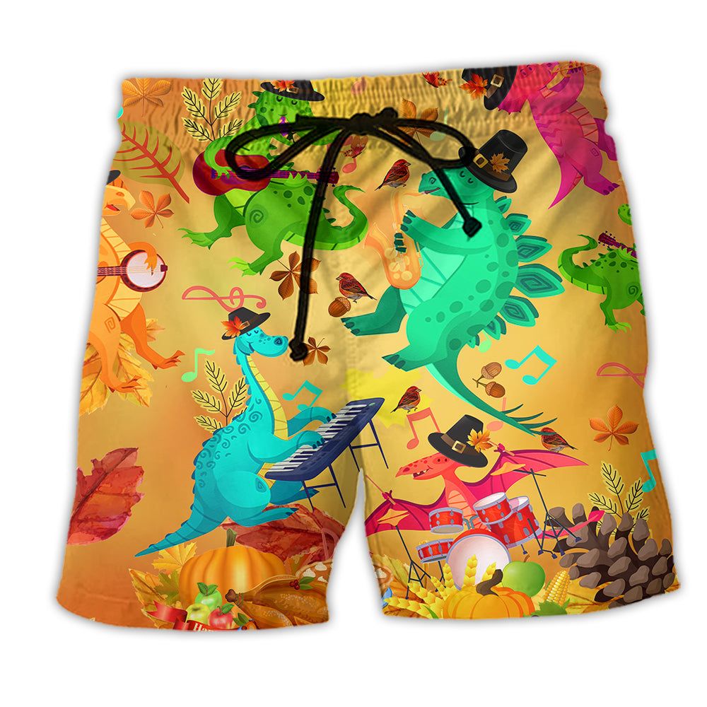 Jurassic Park Dinosaur Thanksgiving Funny Style Trendy Aloha Hawaiian Beach Shorts