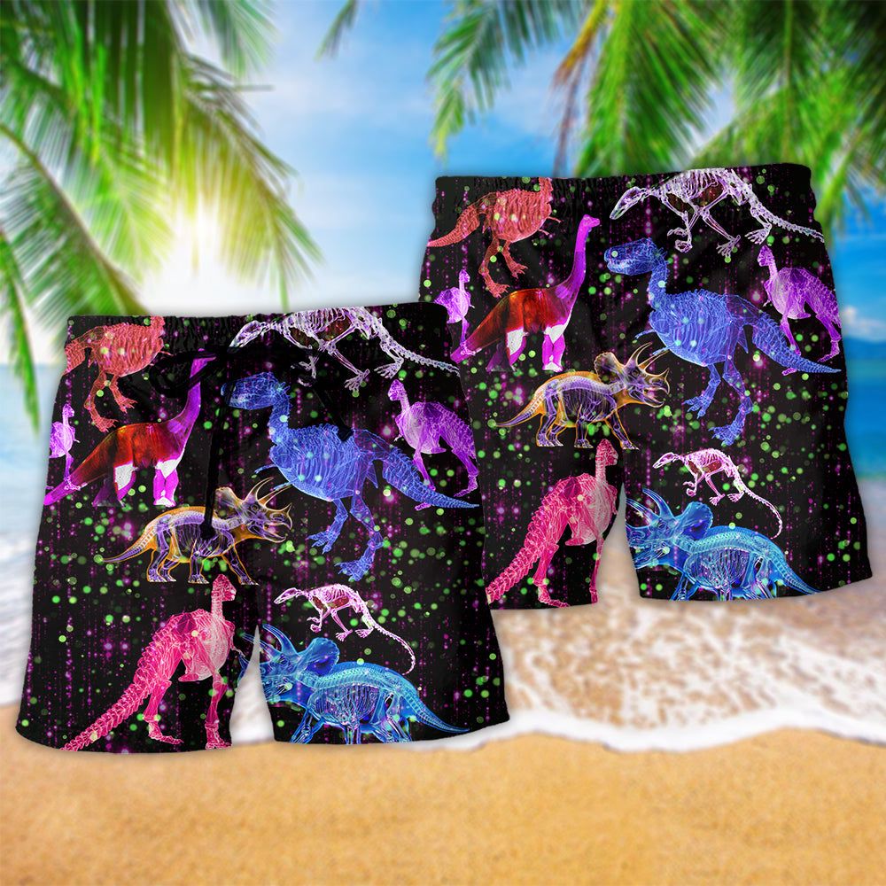 Jurassic Park Dinosaur The Sparkling X-Ray Trendy Aloha Hawaiian Beach Shorts