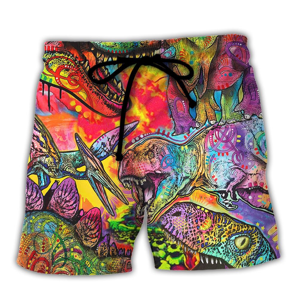 Jurassic Park Dinosaur Wonderful World Trendy Aloha Hawaiian Beach Shorts