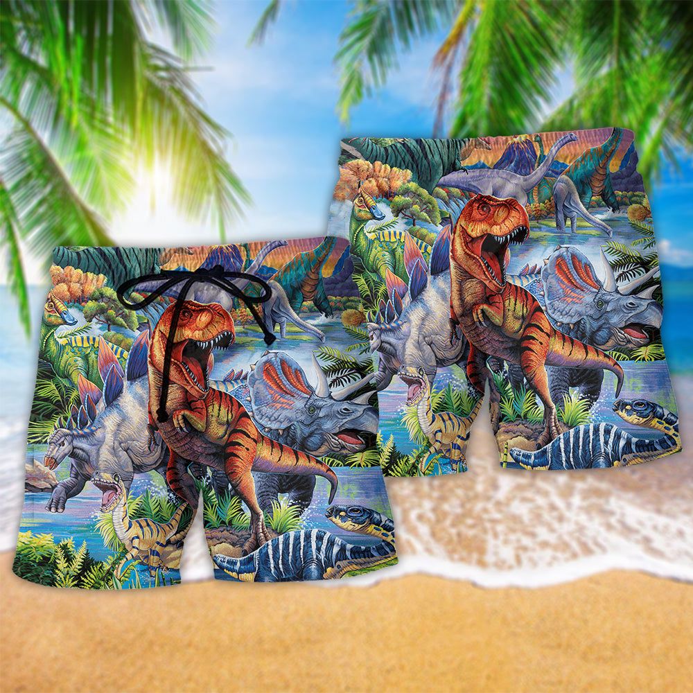Jurassic Park Dinosaur World Amazing Style Trendy Aloha Hawaiian Beach Shorts