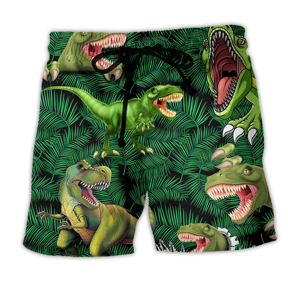 Jurassic Park Dinosaur World Love Summer Trendy Aloha Hawaiian Beach Shorts