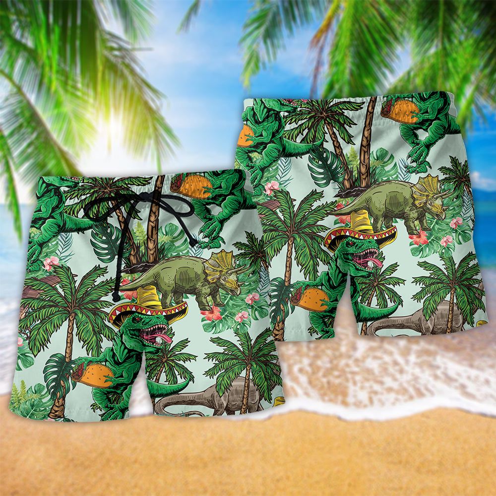 Jurassic Park Dinosaur World Summer Lover Trendy Aloha Hawaiian Beach Shorts