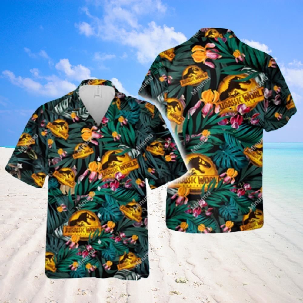 Jurassic Park Hawaiian Shirt Jurassic World Symbol Tropical Forest Hawaiian Shirt