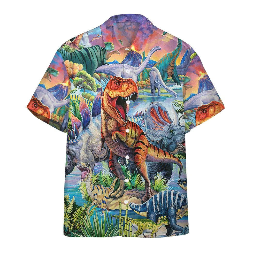 Jurassic Park Hawaiian Shirt T-Rex Dinosaurs World 3D Hawaii Shirt Jurassic Park Aloha Shirt