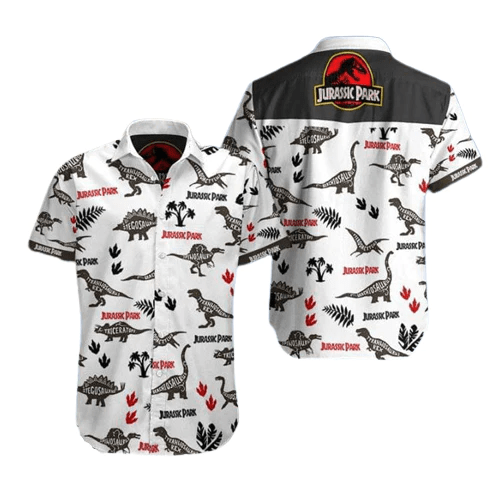 Jurassic Park Hawaiian Shirt Types Of Dinosaur Black White Hawaii Shirt Jurassic Park Aloha Shirt