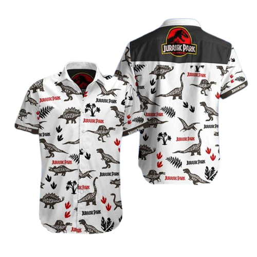 Jurassic Park Hawaiian Shirt Types Of Dinosaur Black White Hawaii Shirt Jurassic Park Aloha Shirt