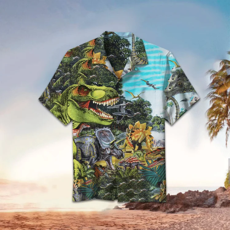 Jurassic Park Trendy Hawaiian Shirt Dinosaurs In Jurassic Park Hawaii Shirt Jurassic Park Aloha Shirt