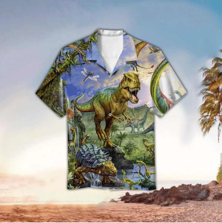 Jurassic Park Trendy Hawaiian Shirt Jurassic T-Rex Dinosaur Vintage Hawaii Shirt Jurassic Park Aloha Shirt
