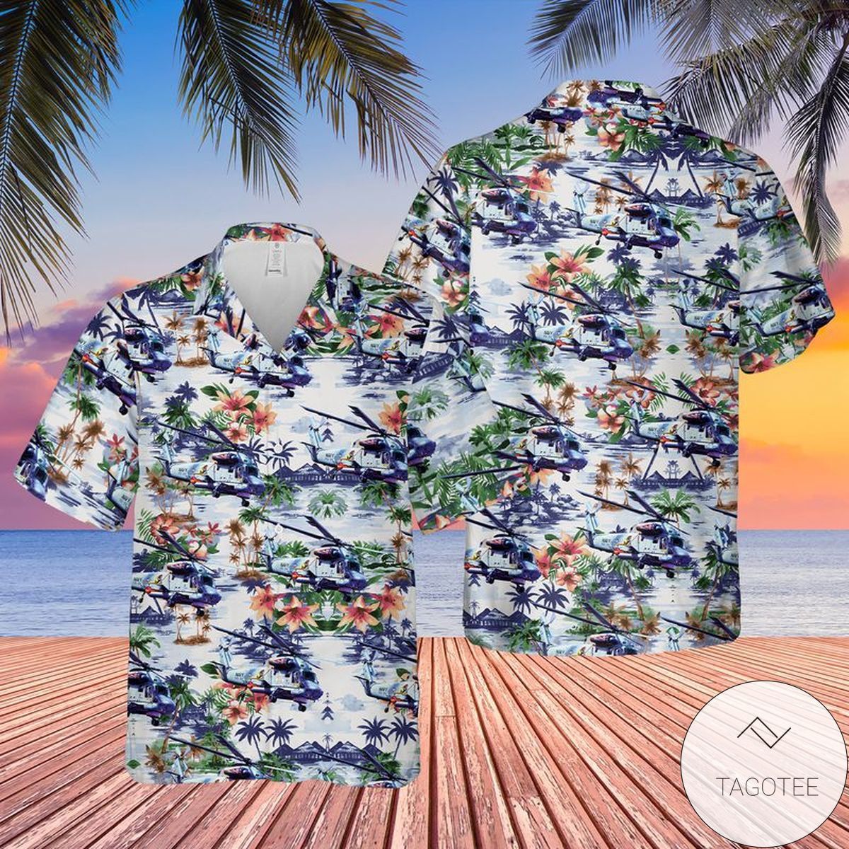 Kaman Super Seasprite US Navy Authentic Tropical Hawaiian Shirt
