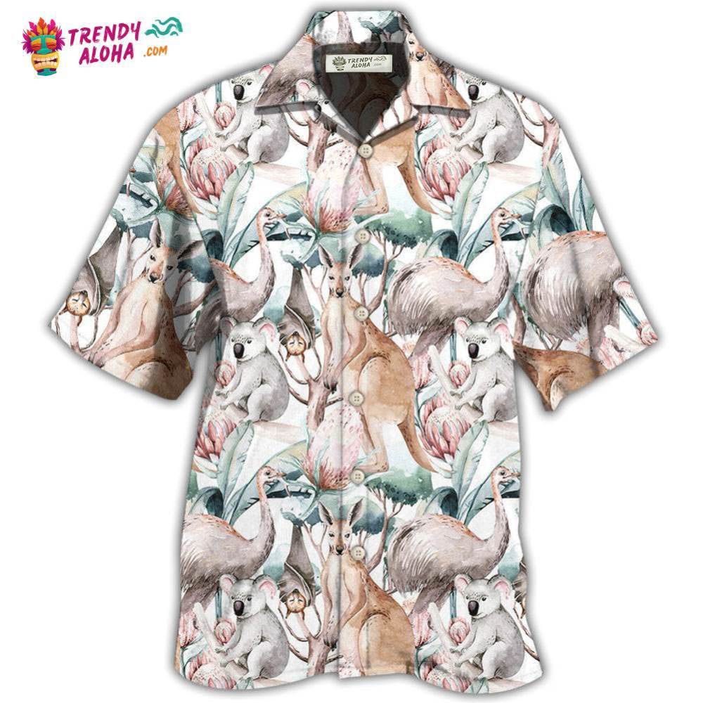 Kangaroo Animals Lovely Kangaroo Hawaiian Shirt – Trendy Aloha Kangaroo Animals Lovely Kangaroo Hawaiian Shirt – Trendy Aloha