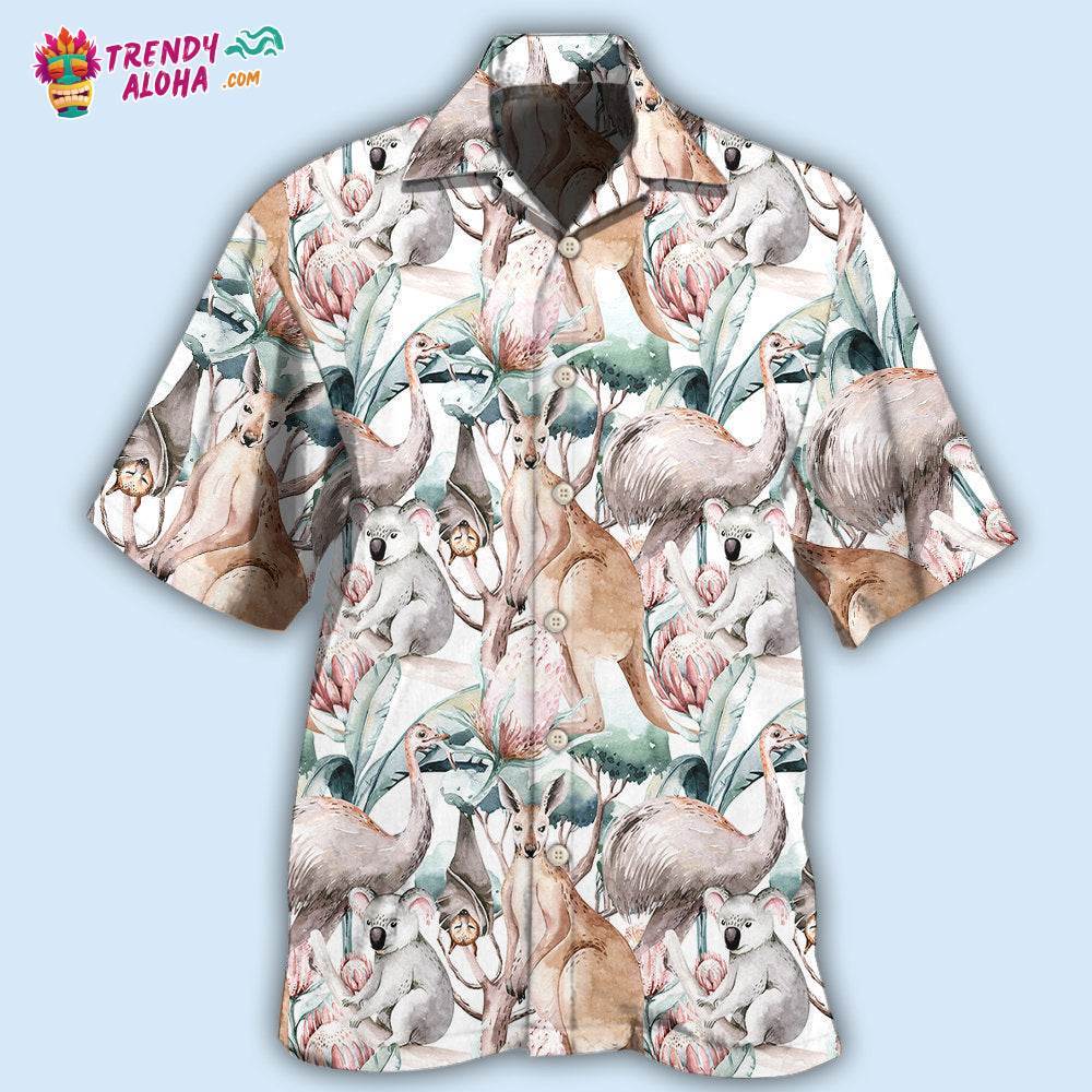 Kangaroo Animals Lovely Kangaroo Hawaiian Shirt – Trendy Aloha