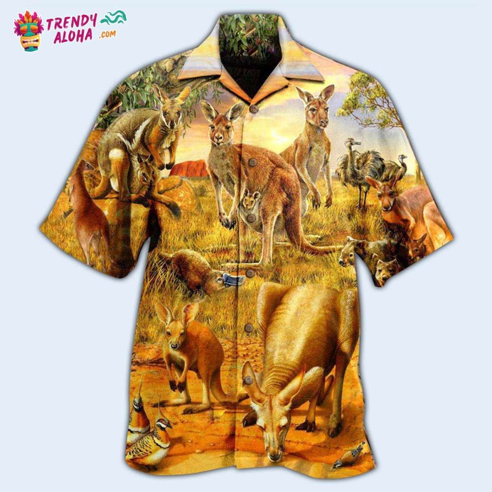 Kangaroo Animals My Spirit Animal Is A Cute Kangaroo Hawaiian Shirt – Trendy Aloha
