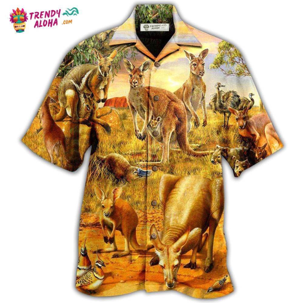 Kangaroo Animals My Spirit Animal Is A Cute Kangaroo Hawaiian Shirt – Trendy Aloha