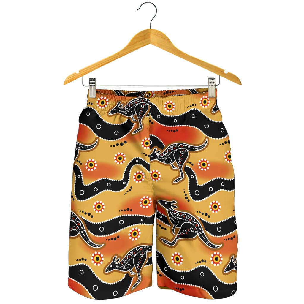 Kangaroo Australian Aboriginal Art Pattern For Men Women Kid Shorts