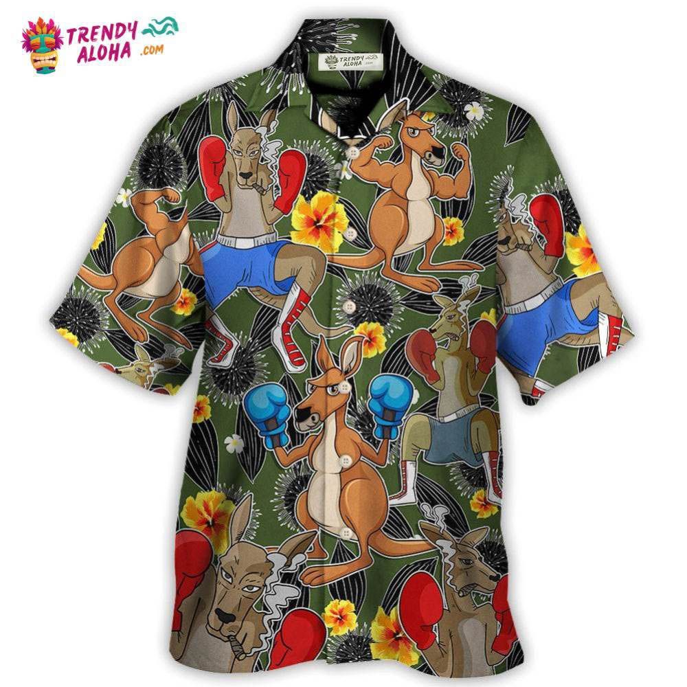 Kangaroo Boxing Tropical Vibe Funny Art Hawaiian Shirt – Trendy Aloha Kangaroo Boxing Tropical Vibe Funny Art Hawaiian Shirt – Trendy Aloha