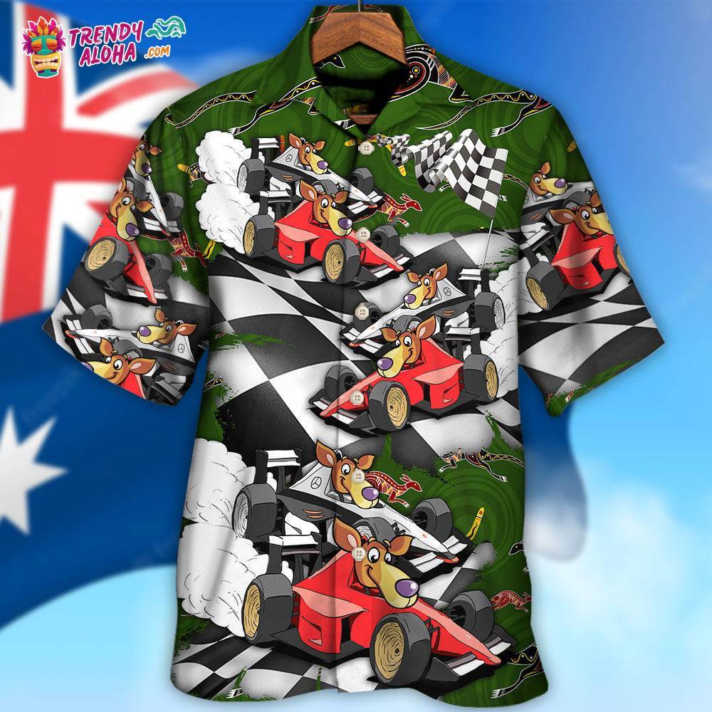 Kangraroo Racing Formula One Car Racing Australian Vibe Hawaiian Shirt – Trendy Aloha