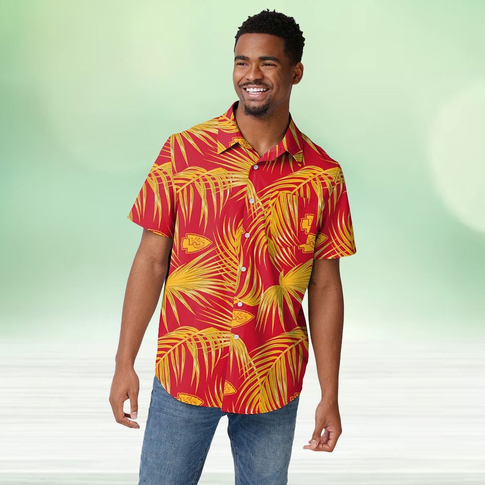 Kansas City Chiefs Button Up Hawaiian Styled Shirt