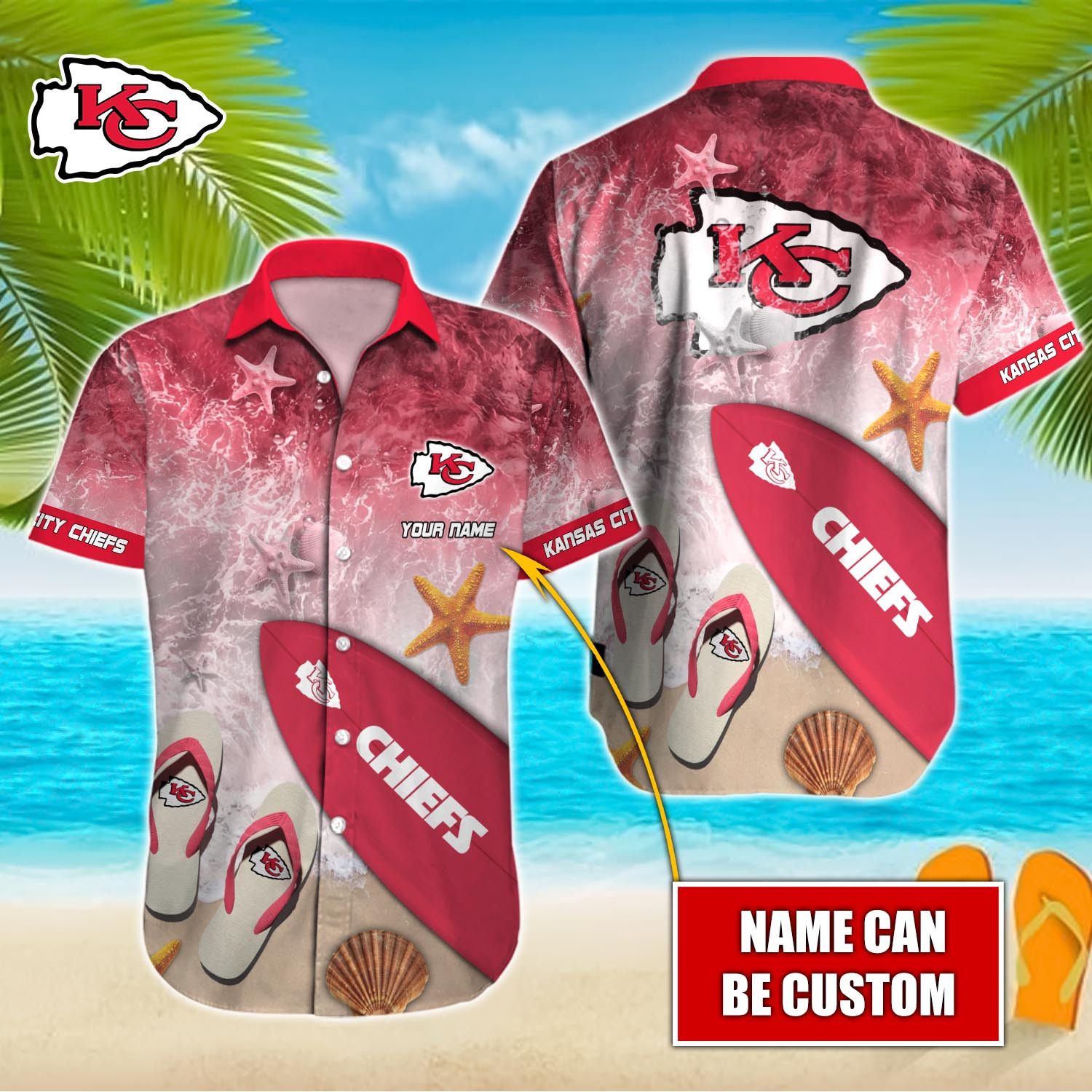 Kansas City Chiefs Custom Name Hawaiian Shirt