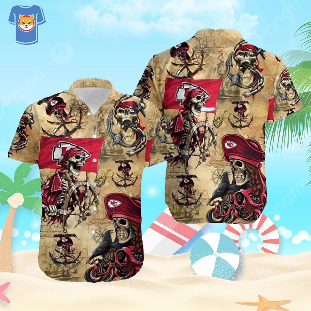 Kansas City Chiefs Hawaiian Shirt Pirate Skeleton