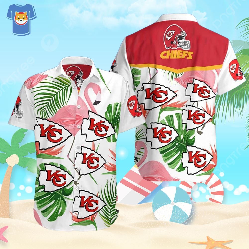 Kansas City Chiefs Hawaiian Shirt Tropical Palm Leaves Pattern