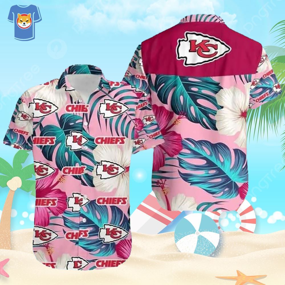 Kansas City Chiefs Hawaiian Shirt Tropical Pattern Beach Gift For Dad