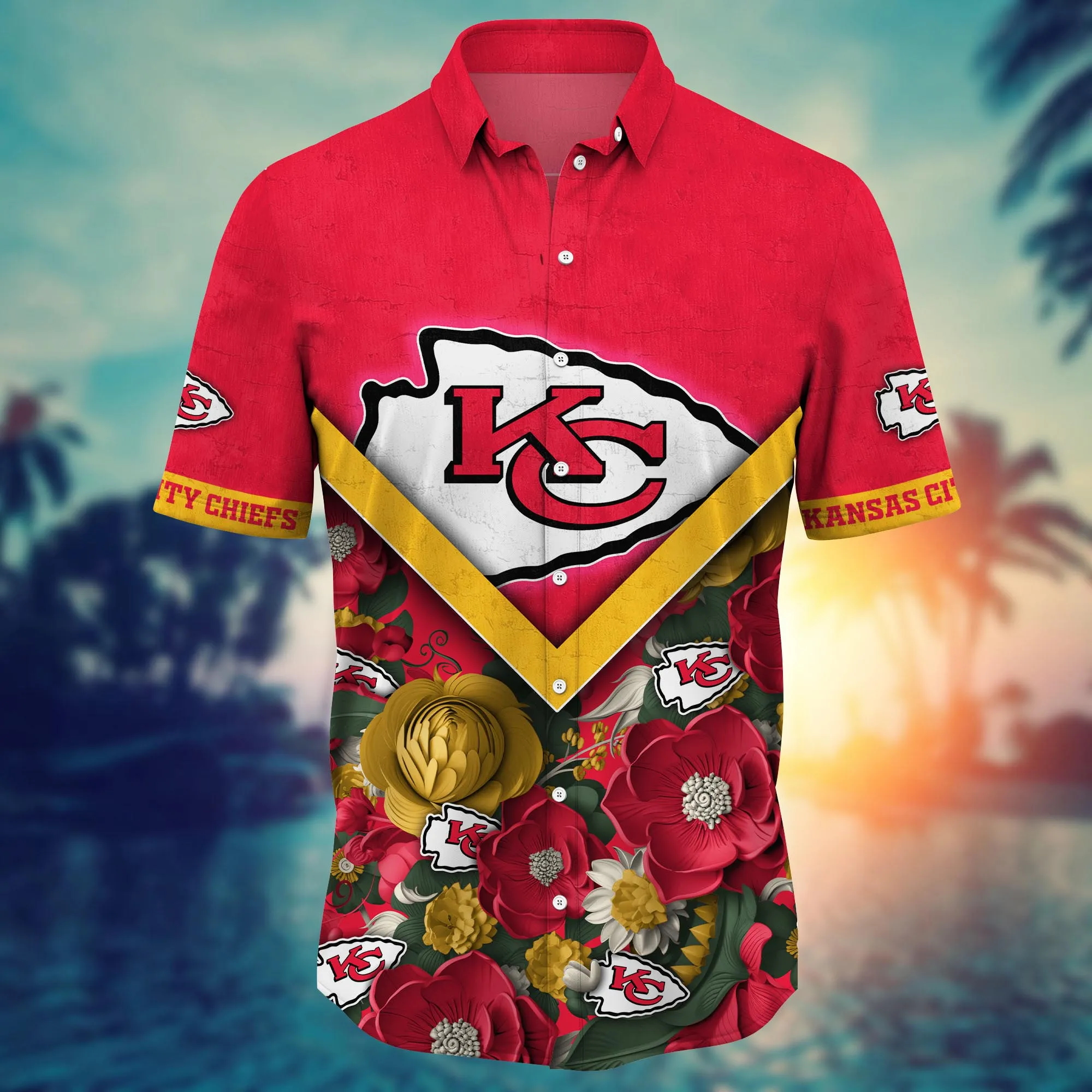 Kansas City Chiefs NFL Hawaiian Shirt Custom Sunbathe Aloha Shirt