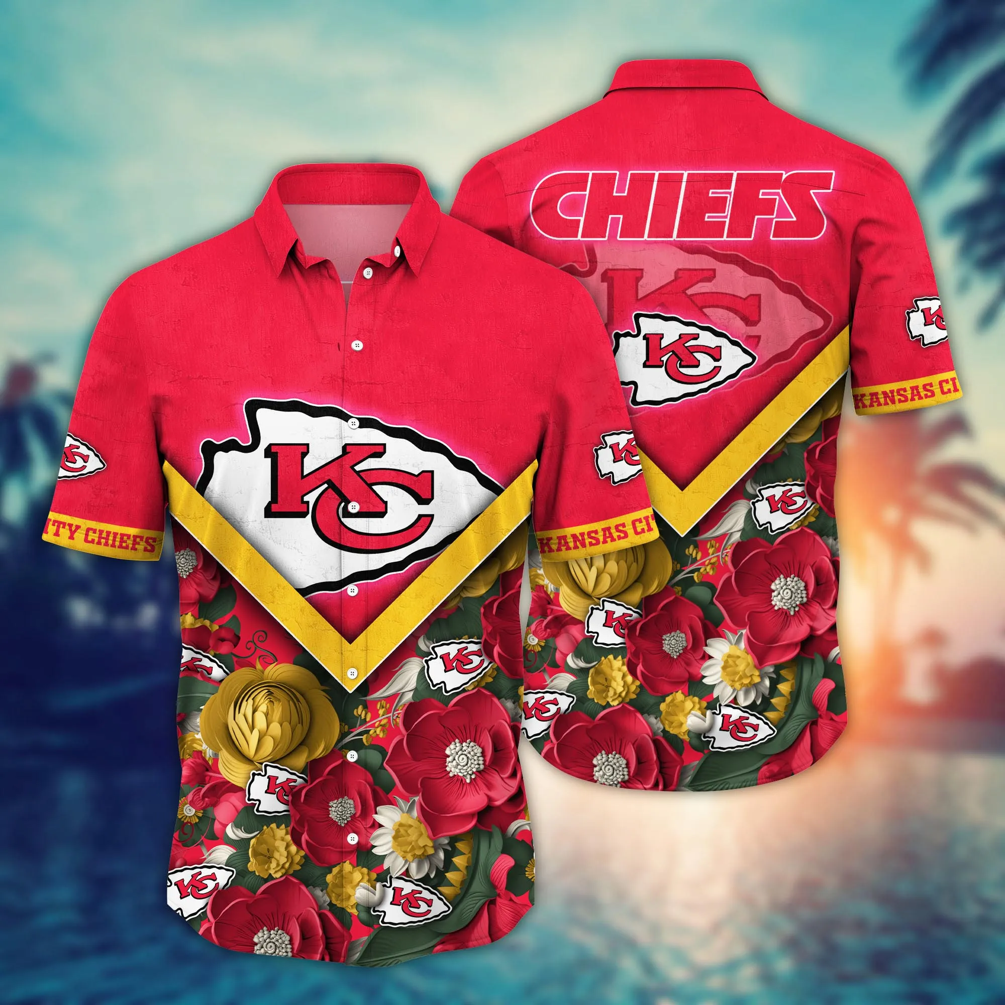 Kansas City Chiefs NFL Hawaiian Shirt Custom Sunbathe Aloha Shirt