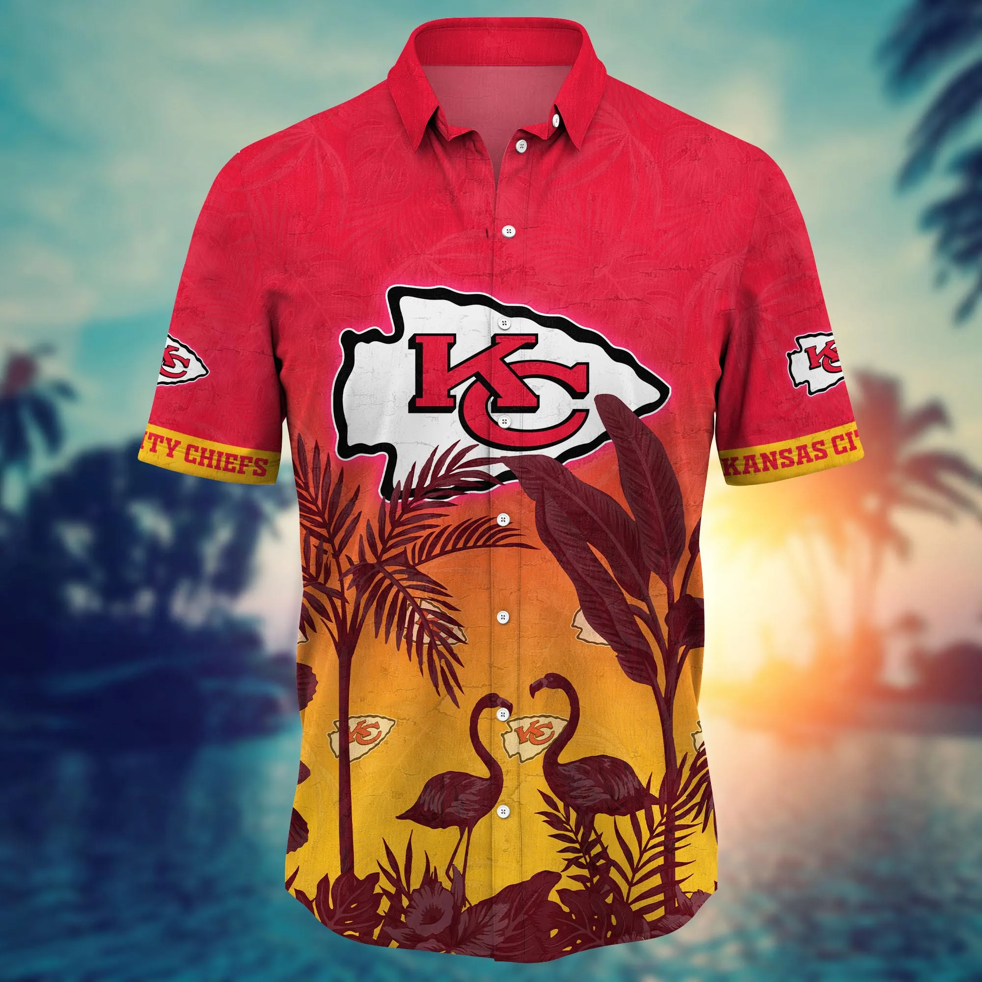 Kansas City Chiefs NFL Hawaiian Shirt Evening Strollstime Aloha Shirt